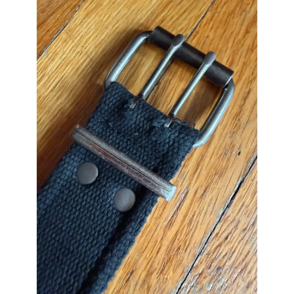 Black Military Style Grommet Belt Womens sz M